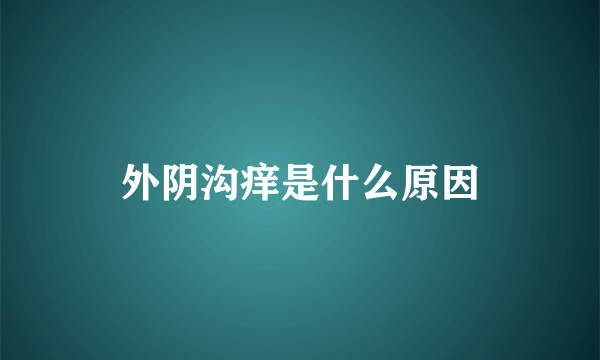 外阴沟痒是什么原因