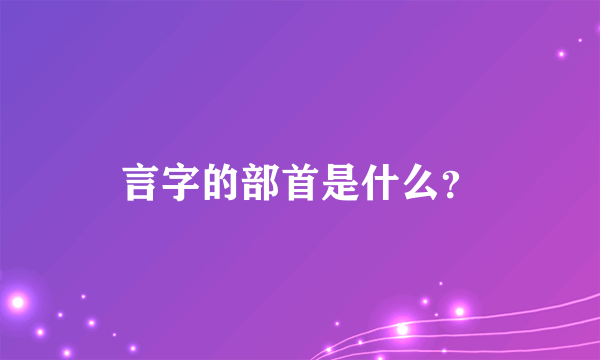 言字的部首是什么？