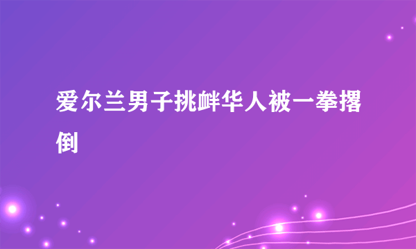 爱尔兰男子挑衅华人被一拳撂倒