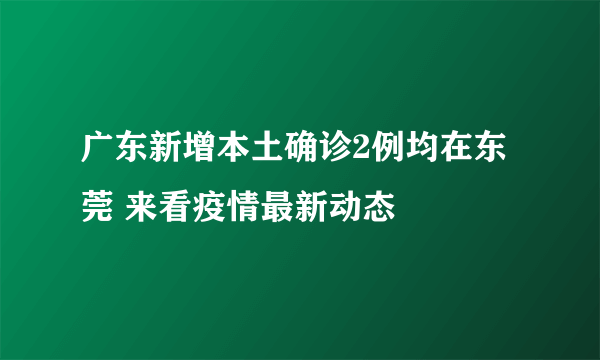 广东新增本土确诊2例均在东莞 来看疫情最新动态