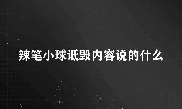 辣笔小球诋毁内容说的什么