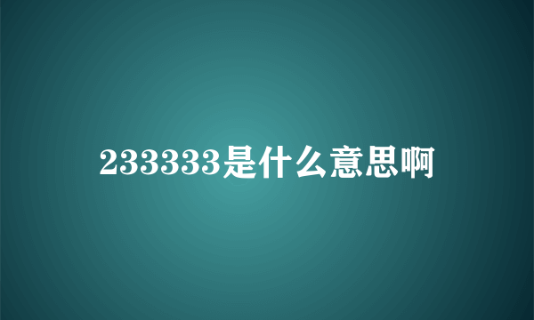 233333是什么意思啊