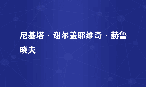 尼基塔·谢尔盖耶维奇·赫鲁晓夫