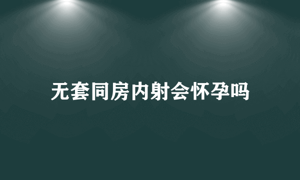 无套同房内射会怀孕吗