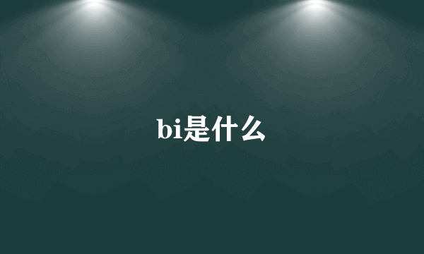 bi是什么