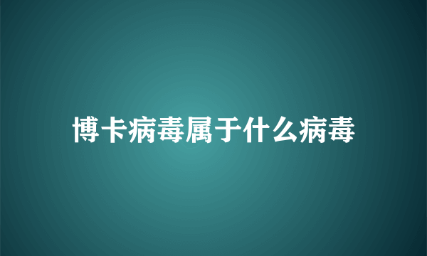 博卡病毒属于什么病毒