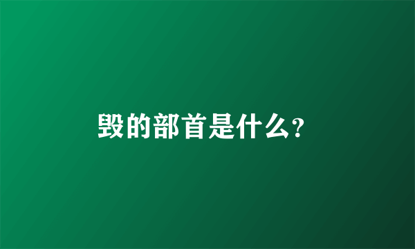 毁的部首是什么？