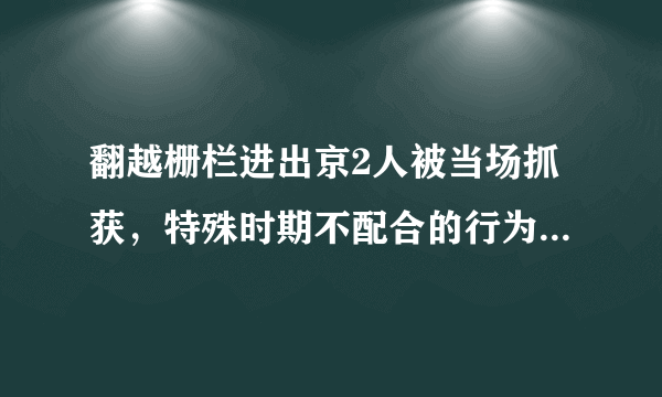 翻越栅栏进出京2人被当场抓获，特殊时期不配合的行为应该被严惩吗？