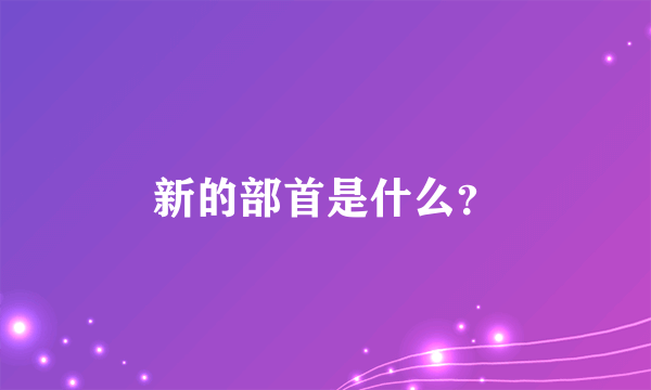 新的部首是什么？