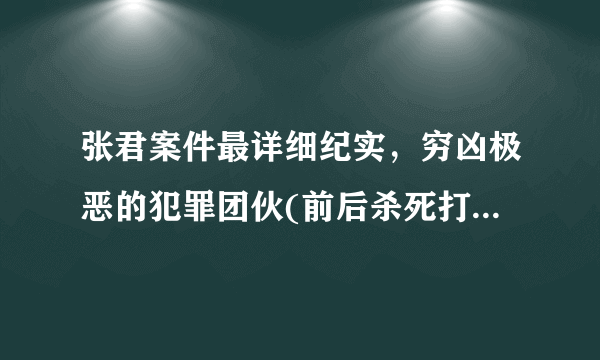 张君案件最详细纪实，穷凶极恶的犯罪团伙(前后杀死打伤50多人)—飞外