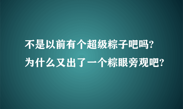 不是以前有个超级粽子吧吗?为什么又出了一个粽眼旁观吧?