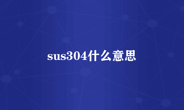 sus304什么意思