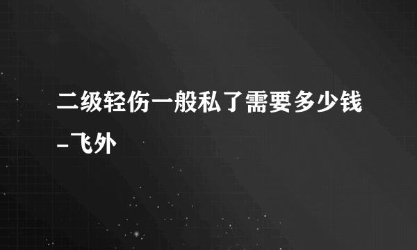 二级轻伤一般私了需要多少钱-飞外