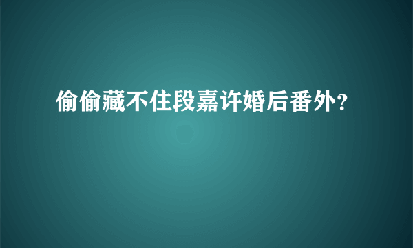 偷偷藏不住段嘉许婚后番外？