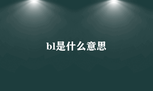 bl是什么意思