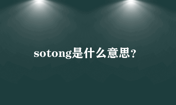 sotong是什么意思？