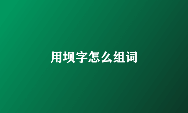 用坝字怎么组词