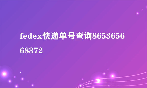 fedex快递单号查询865365668372 