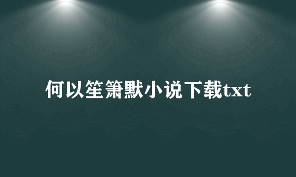 何以笙箫默小说下载txt