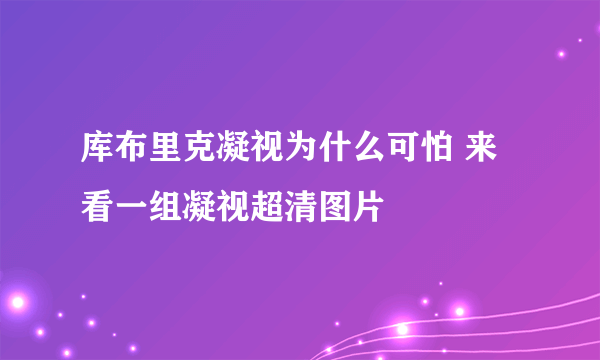 库布里克凝视为什么可怕 来看一组凝视超清图片