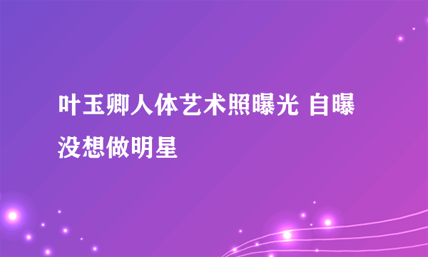 叶玉卿人体艺术照曝光 自曝没想做明星