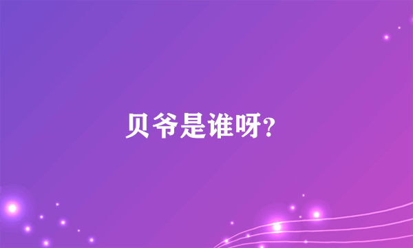 贝爷是谁呀？