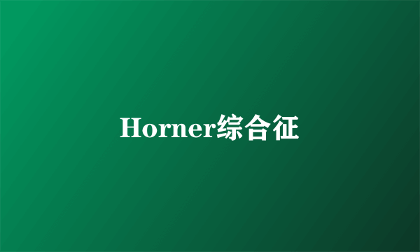 Horner综合征