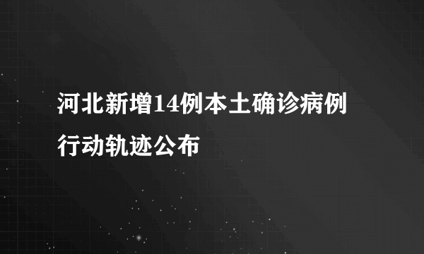 河北新增14例本土确诊病例 行动轨迹公布