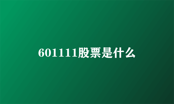 601111股票是什么