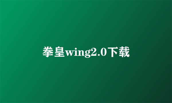 拳皇wing2.0下载