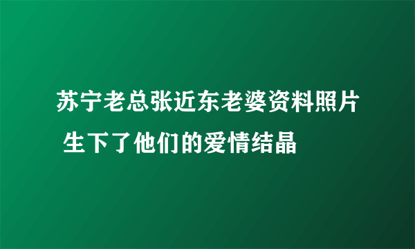 苏宁老总张近东老婆资料照片 生下了他们的爱情结晶