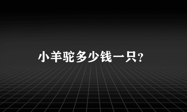 小羊驼多少钱一只？