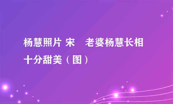 杨慧照片 宋喆老婆杨慧长相十分甜美（图）