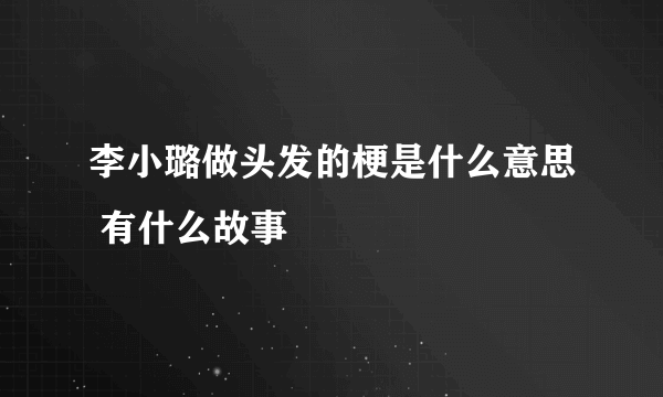 李小璐做头发的梗是什么意思 有什么故事