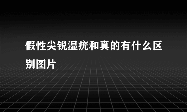 假性尖锐湿疣和真的有什么区别图片