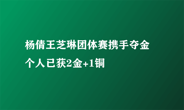 杨倩王芝琳团体赛携手夺金 个人已获2金+1铜