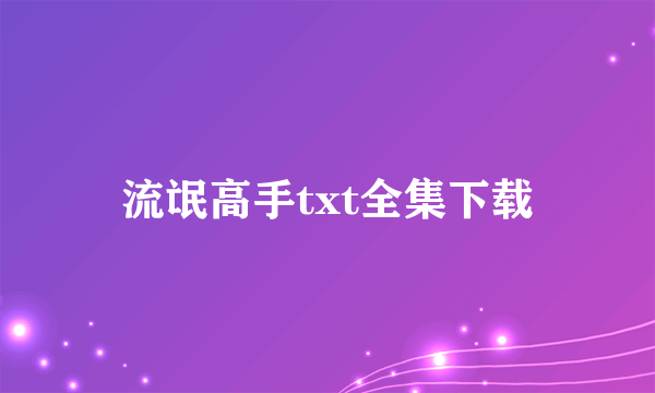 流氓高手txt全集下载