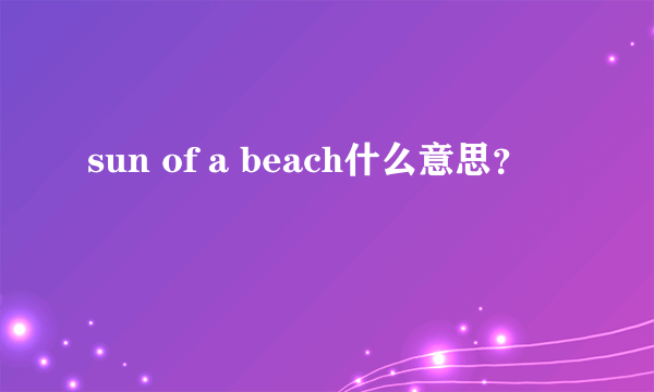 sun of a beach什么意思？