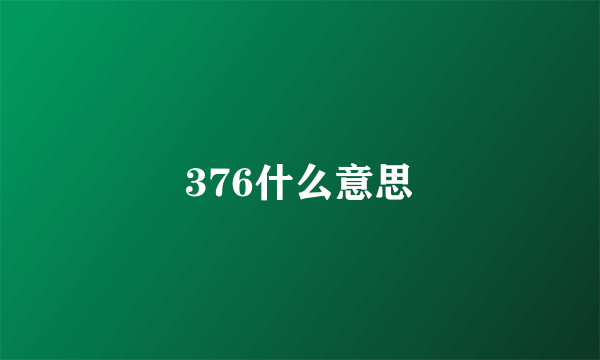 376什么意思