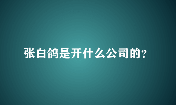 张白鸽是开什么公司的？