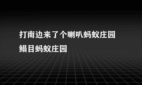 打南边来了个喇叭蚂蚁庄园 鳎目蚂蚁庄园