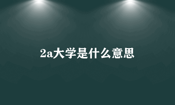 2a大学是什么意思