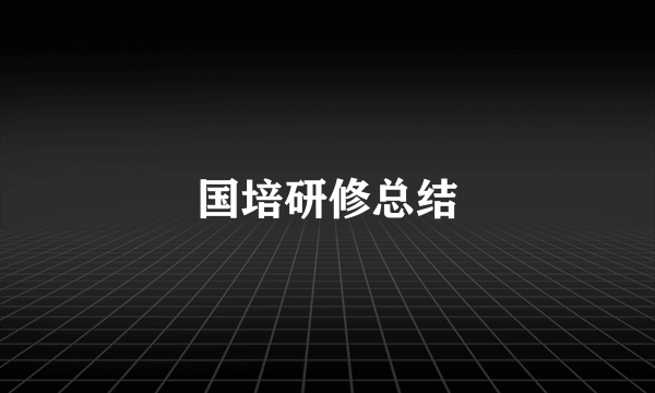 国培研修总结