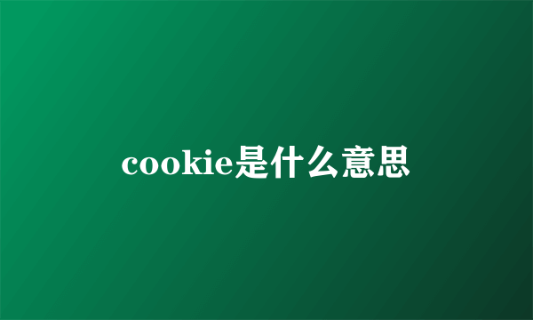 cookie是什么意思