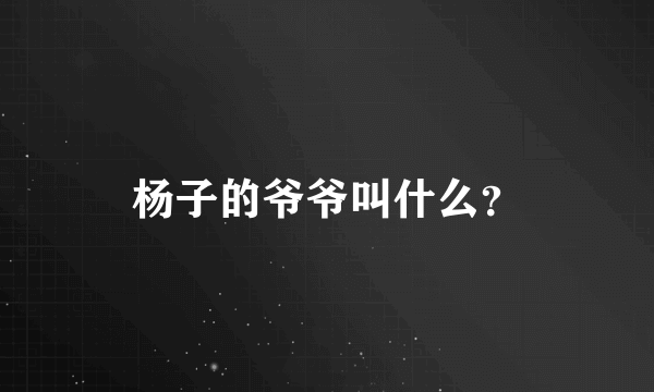 杨子的爷爷叫什么？