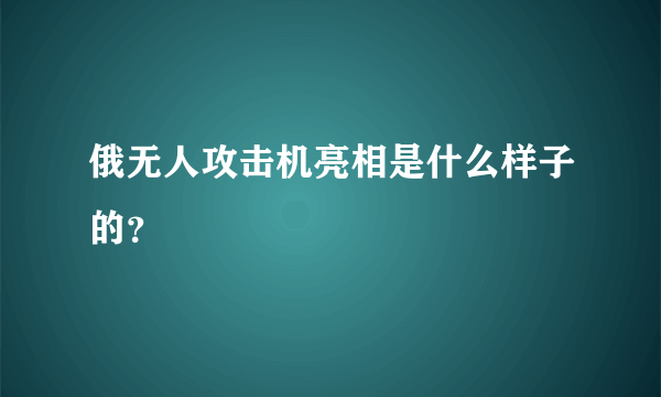 俄无人攻击机亮相是什么样子的？