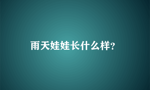 雨天娃娃长什么样？