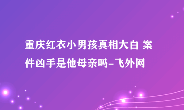 重庆红衣小男孩真相大白 案件凶手是他母亲吗-飞外网