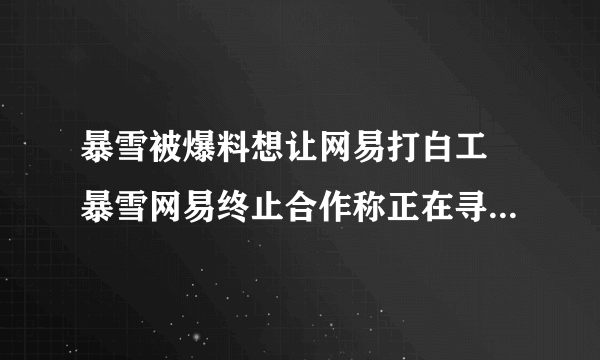 暴雪被爆料想让网易打白工 暴雪网易终止合作称正在寻找替代方案