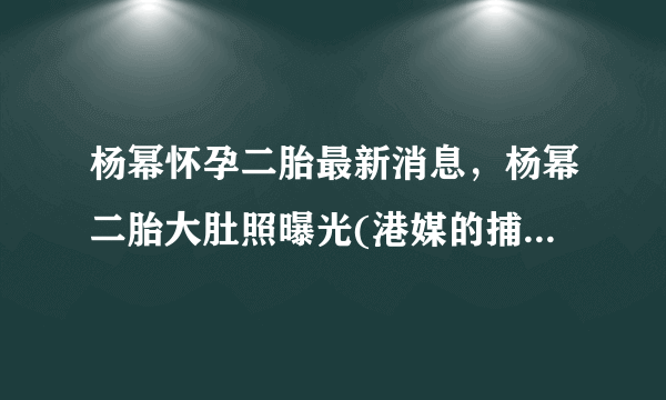 杨幂怀孕二胎最新消息，杨幂二胎大肚照曝光(港媒的捕风捉影)-飞外网